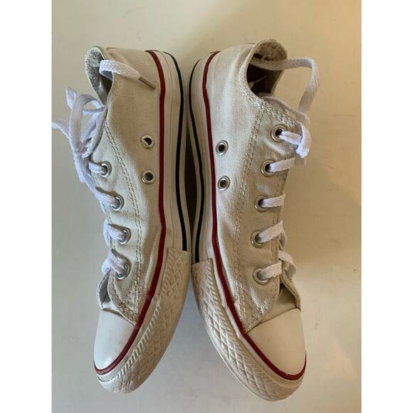 Converse All Star white lace up sneakers Youth size 3 - Picture 6 of 10